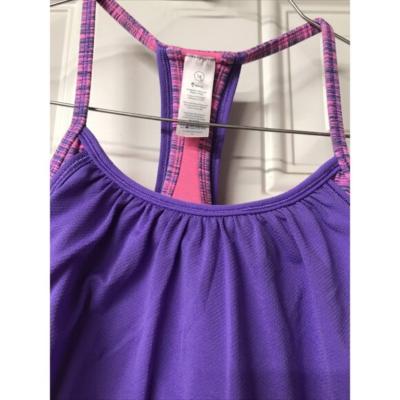 IVIVVA girls Sz 14 Purple racerback athletic built in bra tank top double dutch - Picture 2 of 7